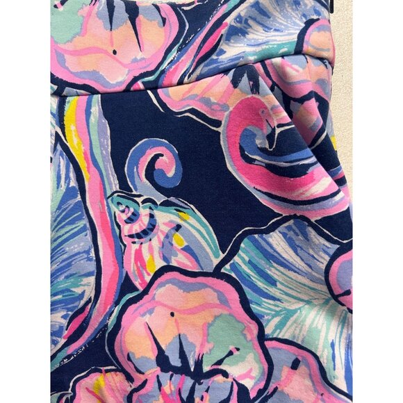 Lilly Pulitzer 4” Makenna Blue Pink Floral Stretchy Beach Shorts 0 Ponte - Picture 3 of 4
